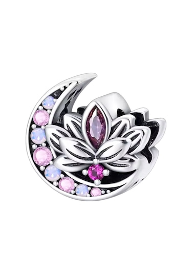 Yeni Ay Çiçeği Charm Gümüş