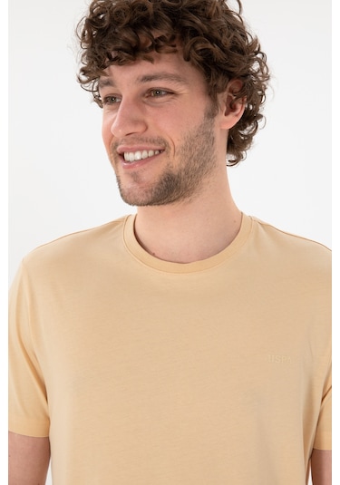 U.S. Polo Assn. Erkek Regular Fit Bisiklet Yaka Bej Basic Tişört 50305928-VR011 U.S. Polo Assn. Erkek Regular Fit Bisiklet Yaka Bej Basic Tişört 50305928-VR011