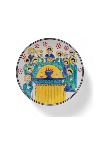Son Yemek 25x25 Cm El Boyama İznik Çini Tabak