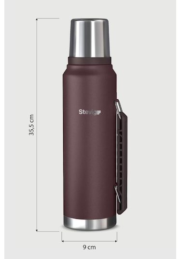 Stevig 1 Camper Klasik Kulplu Sızdırmaz Çelik Termos 1.2 Lt Dark Plum St-258 Bordo
