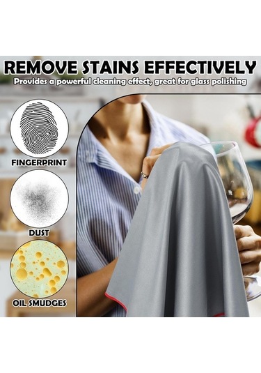 Besthome1 6 Adet Mikrofiber Temizlik Havlusu, Kömür-slate Renk, Kir Ve Iz İzlemeden Cam Temizliği Gri - Siyah