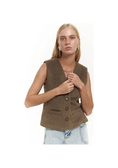 Mai Collection Mai Studios Co. Pace Soft Kahve Kısa Yelek Kahve
