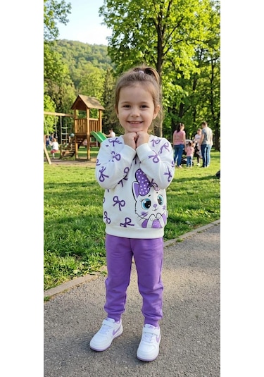 Carnaval Wear Kedili Kız Çocuk Takım Mor