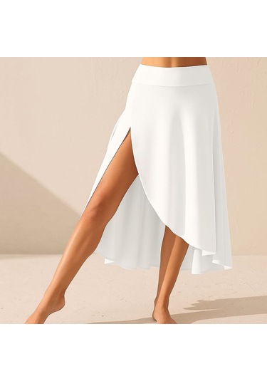 Kadın Cep Detay Taytlı Sandy Etek Beyaz