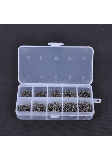 Xiyyadms 600 Adet Yüksek Karbon Çelik İğne, 3 -12 10 Farklı Boy, Delikli Tırnaklı, Balıkçılık İhtiyaçları, Kutulu Paket