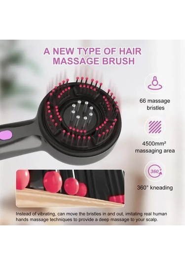 Çok Fonksiyonlu Elektrikli Saç Derisi Masaj Fırçası 4741 Açık Mavi