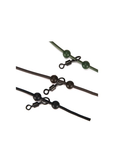 Ranyeek 1m Silikon Kauçuk Olta Kablosu - 6mm Boncuklu, Kayar Dönmeci Ve Ağırlık Kapağı Örneği Kahverengi