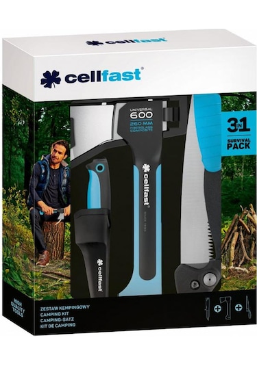 Cellfast Kamp Kiti Balta, Kesim Bıçağı, Testere Seti Siyah