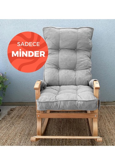 Reyo Home Sallanan Sandalye Minderi Kapitone Çift Cepli Gri