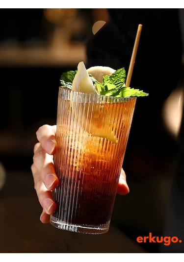 Erkugo Cam Kapaklı Pipetli Borosilikat Isıya Dayanıklı Sunum Bardağı Kahve Bardağı 400 ML Latte