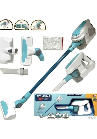 Pilli Işıklı Gerçekçi Eğitici Evcilik Mutfak Oyuncak Hediye Dikey Süpürge Seti