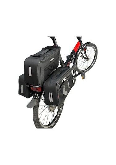 Procycle Katlanır Bisiklet Termal Çanta Heybe Seti 3lü Siyah Gri