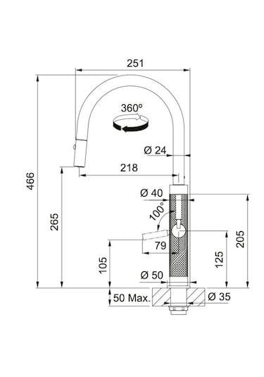 Franke Mythos Masterpiece 115.0711.555 Armatür Antrasit