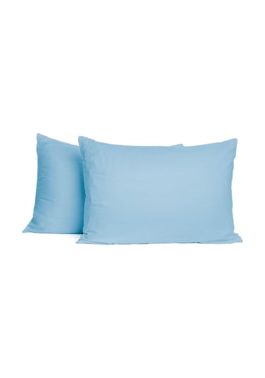 Soley Mix & Match Plain %100 Pamuklu 2 Li Yastık Kılıfı Seti Mavi