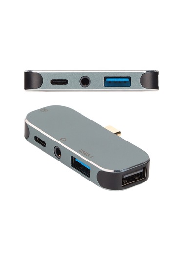 Vkemall Yx04-x3 Usb-c Hub Mini: Pd Şarj + Usb3.1 + Usb2.0 + Aux Çıkışları, 10gbps Hız, 100w Güç, Tüm Sistemler İçin Alüminyum Hub