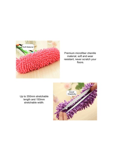 Konesam Mor Mikrofiber Chenille Temizleme Ayakkabı Kılıfı - Yüzen, Yıkabilir, Taban/ Pencere/ Araba Temizliği İçin Pratik, Elastik Açılışlı Tek Adet