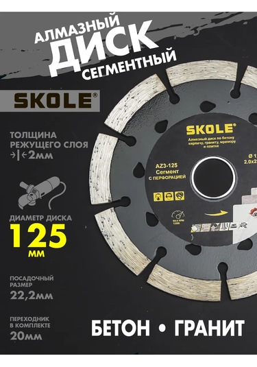 Skole Elmas Segmentli Taşlama Diski 125 Mm Beton İçin Taşlama Makinesi 381061566