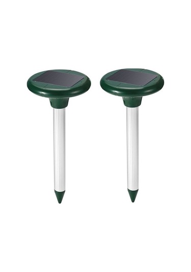 Xindoker 2 Adet Güneş Enerjili Ultrasonik Sıçan Kovucu, Toplu Alüminyum Boru Tipi, Yerleştirilebilir, 15.5x15.5x32.5 Cm