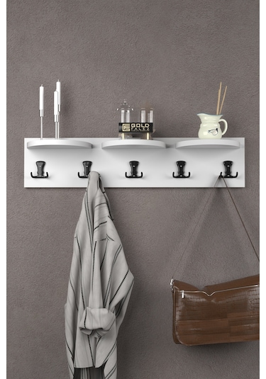 Askılık Duvar Elbise Askılığı Portmanto Beyaz 80 Cm Diğer