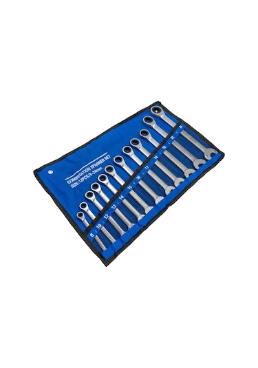 6193 Cırcır Kombine Anahtar Takımı 8-24mm 12 Parça Bez Çantalı