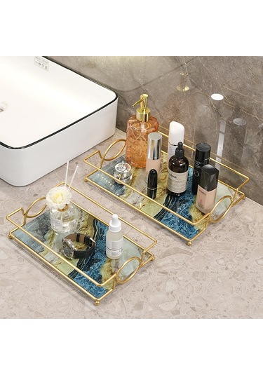 Yunboo Banyo Taşınabilir Raf - Siyah Altın Tek Katlı, Çelik Ve Cam Malzeme, 3-5 Kg Yük Tutumu, Delme Yok, Kozmetik/ürün Depolama Diğer