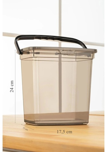 4'lü Un Ve Bakliyat Kabı 6 Litre Platin Antrasit