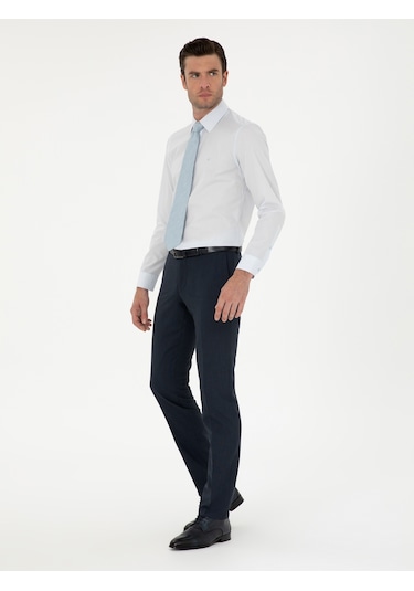 Cacharel Açık Mavi Slim Fit Pamuk Klasik Gömlek Denım