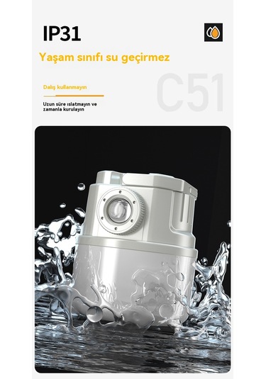 Jian Fan Led Çok Fonksiyonlu Güneşkamp Lambasıev Acilmekan Usb Şarj Kamp Lambası Beyaz