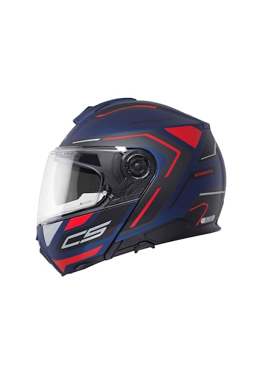 Schubert C5 Omega Blue Çene Açılır Motosiklet Kask Mavi - Kırmızı