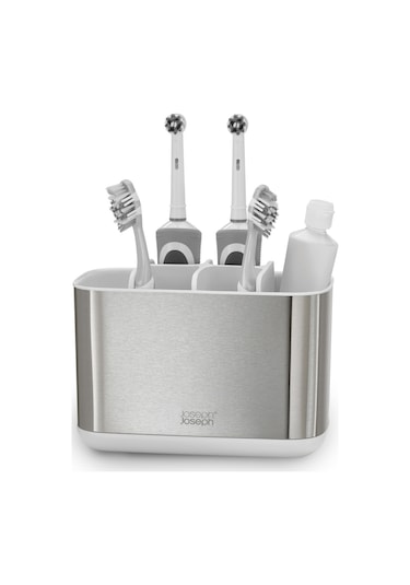 Joseph Joseph Easystore Steel Diş Fırçalık - Beyaz/gri Beyaz - Gri