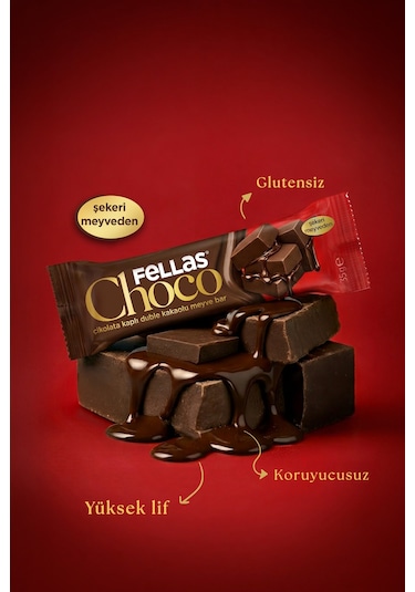 Choco - Çikolata Kaplı Meyve Bar 35 G - Karma Kutu 3 X 4