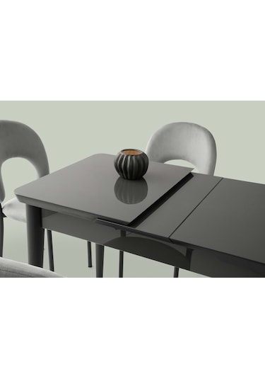 Koyu Gri Mobilgen 100+25 Kelebek Tekno Kenar Açılabilir Masa Koyu Gri