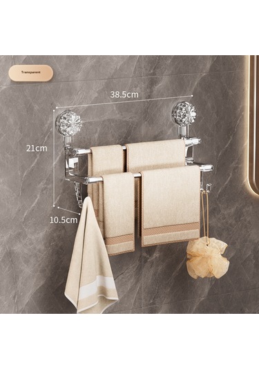 Geeroyoo Banyo İki Kollü Süspansiyonlu Havlu Rakusu, Islak-kuru Kullanim, Sivri Tutuculu, Hafif Montaj, Lüks Dekor, Pratik Depolama Şeffaf Kısa Model Diğer