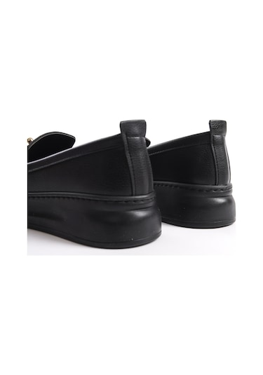 D602 Günlük Ortopedik Garantili Kadın Loafer Ayakkabı Siyah