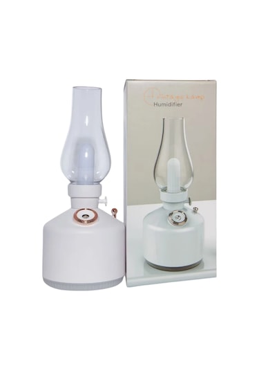 Vintage Dekoratif Gaz Lambası Görünümlü Aromaterapi Difüzör 1200 Mah Usb Şarjlı Renkli
