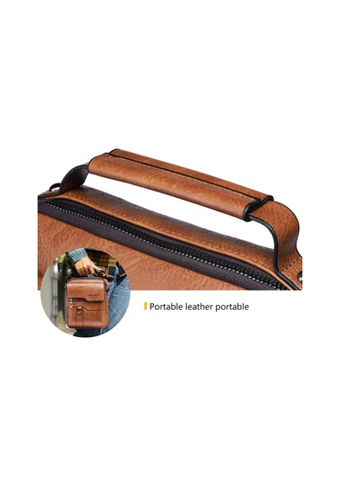 Erkekler İçin Çapraz Askılı Çanta Üst Düzey Erkek Omuz Çantası Retro İş Sırt Çantası Erkek Çantası Günlük Omuz Çantası Açık Kahverengi