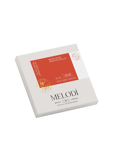 Melodi Çikolata Şeker İlavesiz Prebiyotik Sütlü Çikolata 60 G