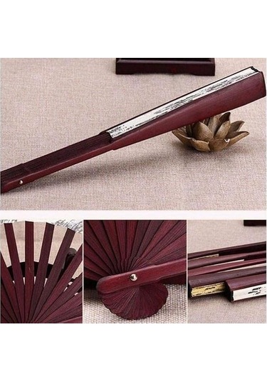 Yelpaze Yelpaze Büyük Boy Ahşap Gövde Kraft Kağıt Hediyelik Dekoratif İstanbul Yelpaze