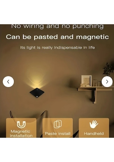Oldfriend 1 Adet Modern Hareket Sensörlü Beyaz Duvarl Lambası Ayarlanabilir Aydınlatma Pil İle Çalışan Beyaz Işık