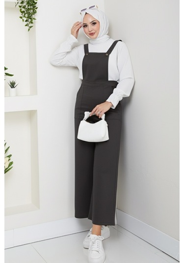 Gülru Cepli Gabardin Tulum 1587 - Antrasit Antrasit