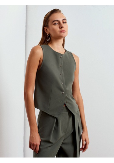 Dilvin 50528 Pens Detaylı Yelek-çağla Çağla