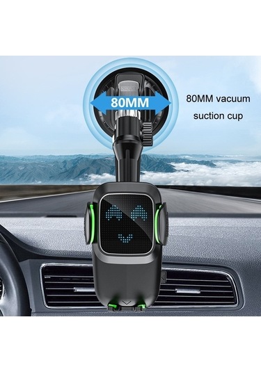 Wondernest Araç Ön Camı Vantuzlu Telefon Tutacağı - Genişletilmiş Siyah Kontrol Paneli Std