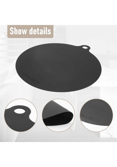 5 Paket Elektrikli İndüksiyonlu Ocak Koruyucu Mat Kaymaz Mat, Siyah Siyah