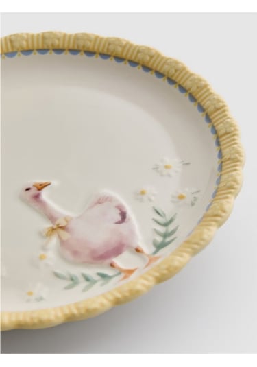 Primark Home Kaz Desenli Easter Tatlı Tabağı Sarı