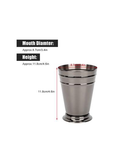 Kangvka 304 Çelik Buzlu Kokteyl Bardak, 400ml, Tapered Gövde, Siyah, Dayanıklı, Kolay Temizlenir, Porselen Riski Yok