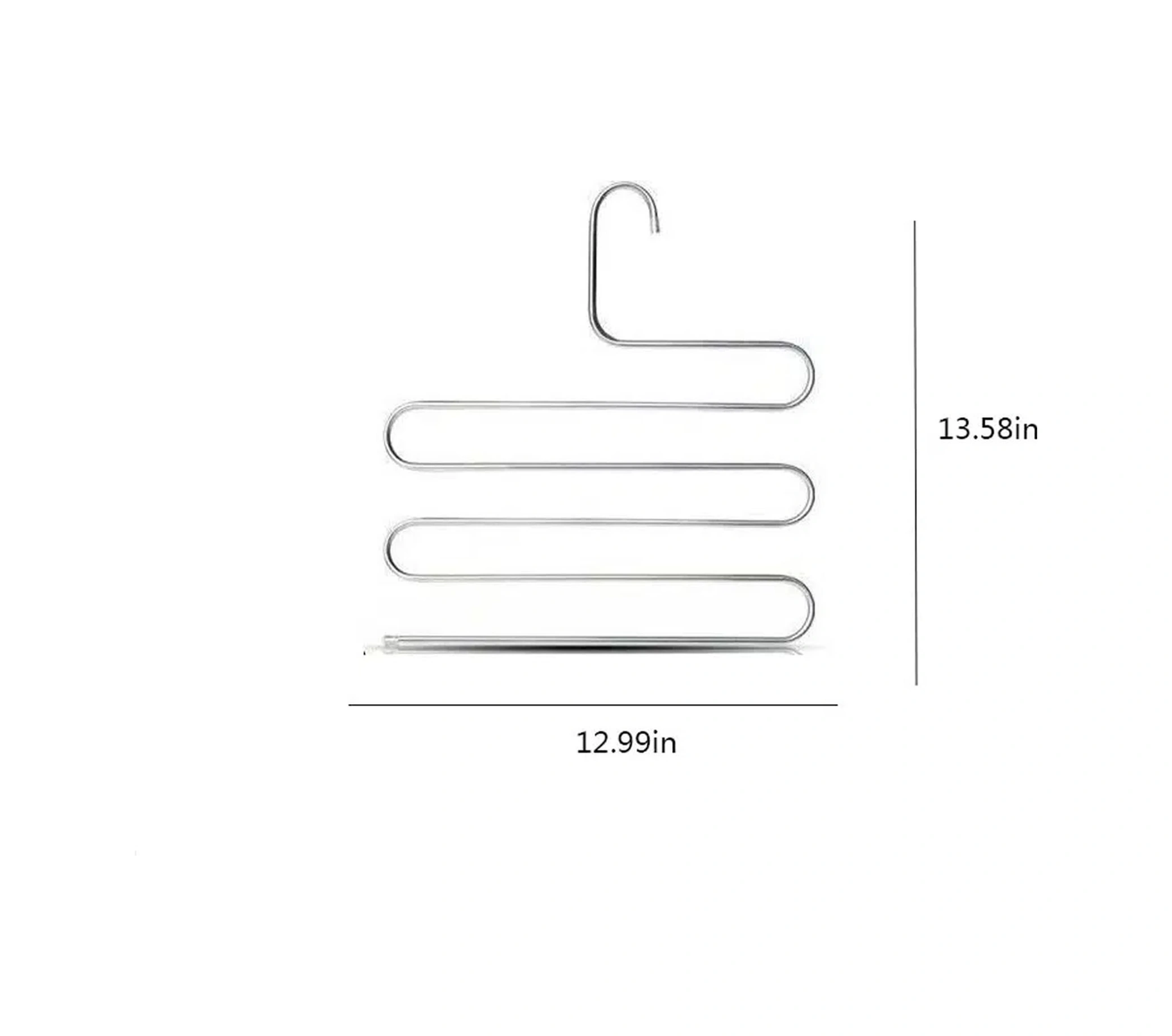 Yuntech01 Stainless Steel S-şekilli Çok Amaçlı Giyim Rafı - 5 Çift Pantolon, Eşarp, Kemer Saklama - Boşluk Tasarrufu, Dayanıklı Ve Pas Koruma Gümüş