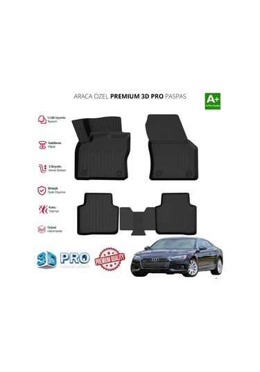 Audi A5 Araca Özel 3d Paspas 2016 2017 2018 2019 2020 2021