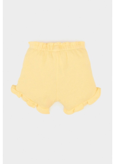 DeFacto Kız Bebek Beli Lastikli Waffle Şort A8043A525SMYL142 Sarı