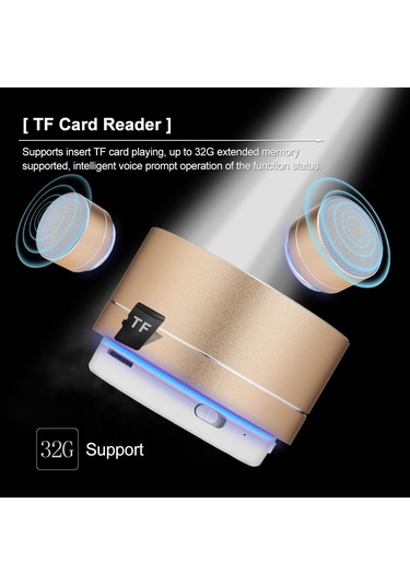 Suofeng Küçük Boylu Gümüş Bluetooth Hoparlör - Fm/tf Kart/aux Desteği, Elsiz Arama Ve 360 Surround Ses