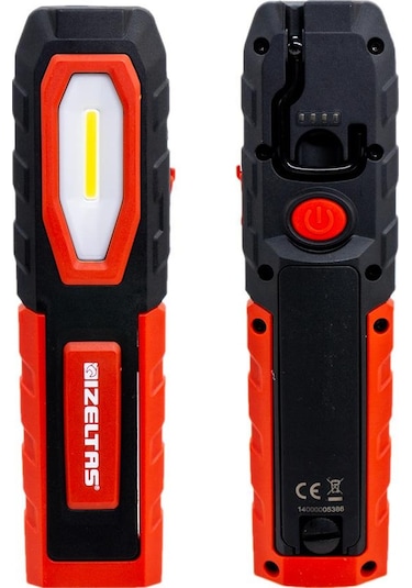 İzeltaş Cob Led Şarjlı Orta Boy Çalışma Lambası 400 Lm Kırmızı - Siyah